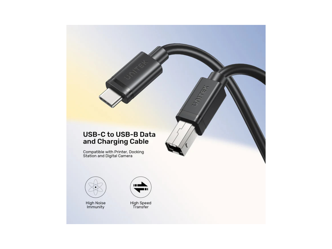 Unitek USB-C to USB-B Data & Charging Cable - 2M for Printers & More Unitek USB-C to USB-B Data & Charging Cable - 2M for Printers & More